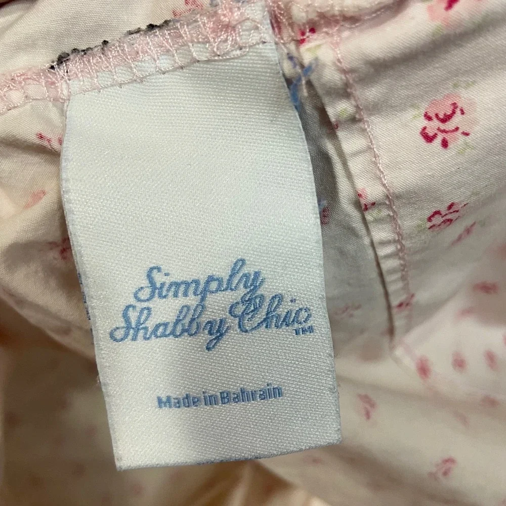 Simply Shabby Chic ONE Pillowcase Cotton Floral Pink White Standard cottagecore